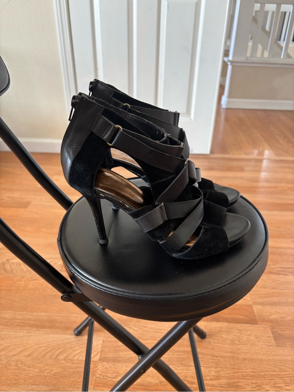 Fergie Black Strappy High Heel Sandals - Women